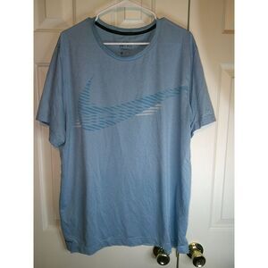 Nike Dri-FIT T-Shirt Athletic Training Tee Swoosh Logo Blue Men's‎ XL